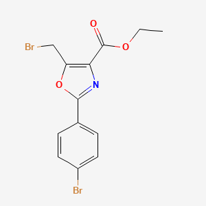 molecular formula C13H11Br2NO3 B3285261 Ethyl 5-(bromomethyl)-2-(4-bromophenyl)oxazole-4-carboxylate CAS No. 80022-52-2