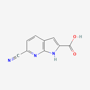 1H-Pyrrolo[2,3-b]pyridine-2-carboxylic acid, 6-cyano-