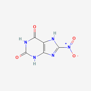molecular formula C5H3N5O4 B3285293 8-Nitro-3,7-Dihydro-1h-Purine-2,6-Dione CAS No. 80106-09-8