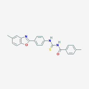 4-methyl-N-{[4-(5-methyl-1,3-benzoxazol-2-yl)phenyl]carbamothioyl}benzamide