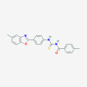 molecular formula C23H19N3O2S B328531 4-methyl-N-{[4-(5-methyl-1,3-benzoxazol-2-yl)phenyl]carbamothioyl}benzamide 