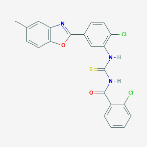 2-chloro-N-{[2-chloro-5-(5-methyl-1,3-benzoxazol-2-yl)phenyl]carbamothioyl}benzamide