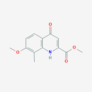 molecular formula C13H13NO4 B3285327 Methyl 4-hydroxy-7-methoxy-8-methylquinoline-2-carboxylate CAS No. 801281-89-0