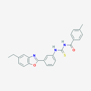 molecular formula C24H21N3O2S B328536 N-{[3-(5-ethyl-1,3-benzoxazol-2-yl)phenyl]carbamothioyl}-4-methylbenzamide 