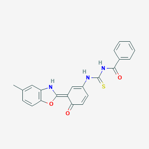 N-[[(3Z)-3-(5-methyl-3H-1,3-benzoxazol-2-ylidene)-4-oxocyclohexa-1,5-dien-1-yl]carbamothioyl]benzamide