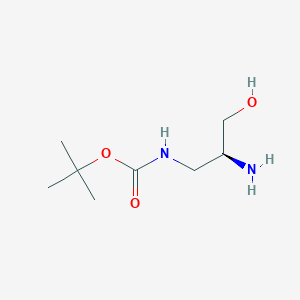 molecular formula C8H18N2O3 B3285386 (S)-叔丁基(2-氨基-3-羟基丙基)氨基甲酸酯 CAS No. 80312-74-9