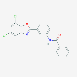 molecular formula C20H12Cl2N2O2 B328539 N-[3-(5,7-dichloro-1,3-benzoxazol-2-yl)phenyl]benzamide 
