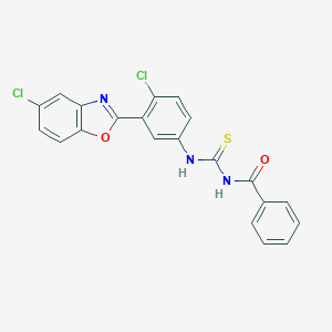 molecular formula C21H13Cl2N3O2S B328542 N-{[4-chloro-3-(5-chloro-1,3-benzoxazol-2-yl)phenyl]carbamothioyl}benzamide 