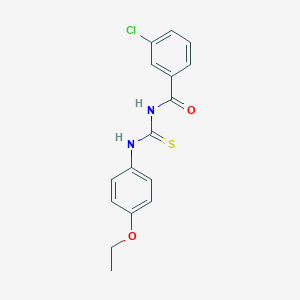 molecular formula C16H15ClN2O2S B328544 3-chloro-N-[(4-ethoxyphenyl)carbamothioyl]benzamide 