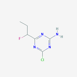 molecular formula C6H8ClFN4 B3285468 4-Chloro-6-(1-fluoropropyl)-1,3,5-triazin-2-amine CAS No. 804474-81-5