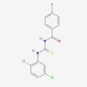 molecular formula C14H9Cl2FN2OS B328547 N-[(2,5-dichlorophenyl)carbamothioyl]-4-fluorobenzamide 
