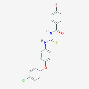 molecular formula C20H14ClFN2O2S B328551 N-[4-(4-chlorophenoxy)phenyl]-N'-(4-fluorobenzoyl)thiourea 