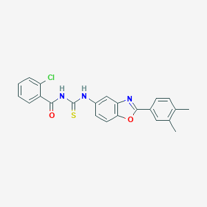 molecular formula C23H18ClN3O2S B328553 N-(2-chlorobenzoyl)-N'-[2-(3,4-dimethylphenyl)-1,3-benzoxazol-5-yl]thiourea 