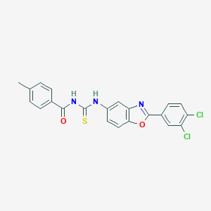 molecular formula C22H15Cl2N3O2S B328556 N-{[2-(3,4-dichlorophenyl)-1,3-benzoxazol-5-yl]carbamothioyl}-4-methylbenzamide 