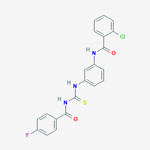 molecular formula C21H15ClFN3O2S B328559 2-chloro-N-[3-({[(4-fluorobenzoyl)amino]carbothioyl}amino)phenyl]benzamide 