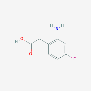 molecular formula C8H8FNO2 B3285592 2-(2-Amino-4-fluorophenyl)acetic acid CAS No. 80733-63-7