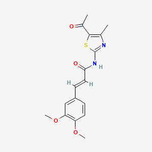 molecular formula C17H18N2O4S B3285602 (E)-N-(5-acetyl-4-methyl-1,3-thiazol-2-yl)-3-(3,4-dimethoxyphenyl)prop-2-enamide CAS No. 807357-36-4