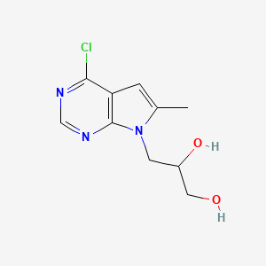 molecular formula C10H12ClN3O2 B3285611 3-(4-Chloro-6-methyl-7H-pyrrolo[2,3-d]pyrimidin-7-yl)propane-1,2-diol CAS No. 80765-76-0