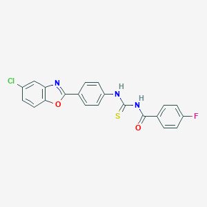 molecular formula C21H13ClFN3O2S B328564 N-[4-(5-chloro-1,3-benzoxazol-2-yl)phenyl]-N'-(4-fluorobenzoyl)thiourea 