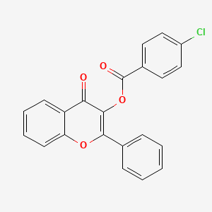 molecular formula C22H13ClO4 B3285666 (4-Oxo-2-phenylchromen-3-yl) 4-chlorobenzoate CAS No. 808784-15-8