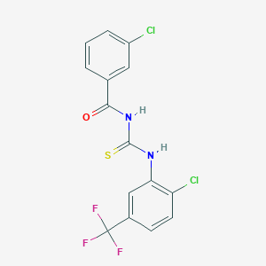 molecular formula C15H9Cl2F3N2OS B328574 3-chloro-N-{[2-chloro-5-(trifluoromethyl)phenyl]carbamothioyl}benzamide 