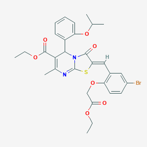 ethyl 2-[5-bromo-2-(2-ethoxy-2-oxoethoxy)benzylidene]-5-(2-isopropoxyphenyl)-7-methyl-3-oxo-2,3-dihydro-5H-[1,3]thiazolo[3,2-a]pyrimidine-6-carboxylate