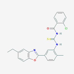 molecular formula C24H20ClN3O2S B328579 N-(2-chlorobenzoyl)-N'-[5-(5-ethyl-1,3-benzoxazol-2-yl)-2-methylphenyl]thiourea 