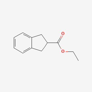 molecular formula C12H14O2 B3285794 1H-Indene-2-carboxylic acid, 2,3-dihydro-, ethyl ester CAS No. 81290-34-8