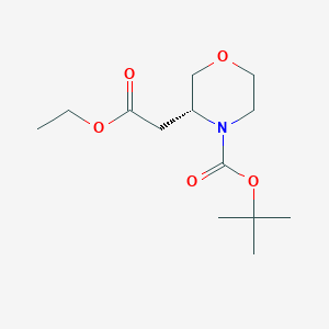 molecular formula C13H23NO5 B3285831 (R)-tert-Butyl 3-(2-ethoxy-2-oxoethyl)morpholine-4-carboxylate CAS No. 813433-74-8