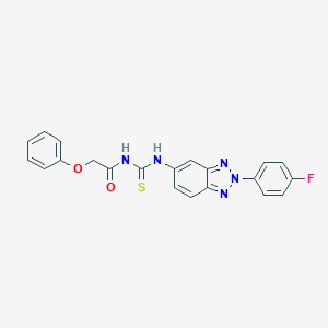 molecular formula C21H16FN5O2S B328584 N-[[2-(4-fluorophenyl)benzotriazol-5-yl]carbamothioyl]-2-phenoxyacetamide 