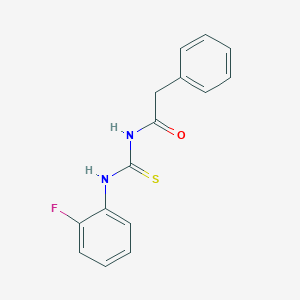 molecular formula C15H13FN2OS B328588 N-[(2-fluorophenyl)carbamothioyl]-2-phenylacetamide 