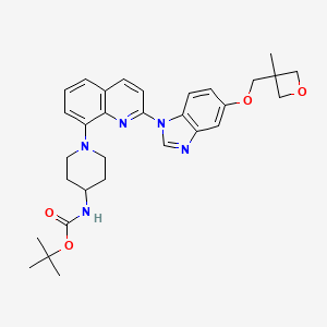 molecular formula C31H37N5O4 B3285925 N-Boc-1-[2-[5-[(3-methyl-3-oxetanyl)methoxy]-1-benzimidazolyl]-8-quinolyl]-4-piperidinamine CAS No. 816463-40-8