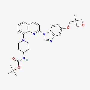 molecular formula C31H37N5O4 B3285925 tert-butyl (1-(2-(5-((3-methyloxetan-3-yl)methoxy)-1H-benzo[d]imidazol-1-yl)quinolin-8-yl)piperidin-4-yl)carbamate CAS No. 816463-40-8