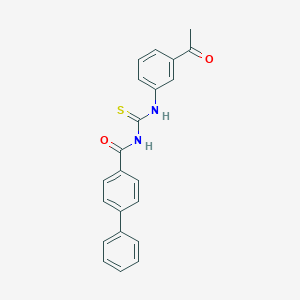 molecular formula C22H18N2O2S B328599 N-[(3-acetylphenyl)carbamothioyl]biphenyl-4-carboxamide 