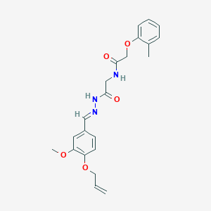 molecular formula C22H25N3O5 B328604 N-(2-{2-[4-(allyloxy)-3-methoxybenzylidene]hydrazino}-2-oxoethyl)-2-(2-methylphenoxy)acetamide 