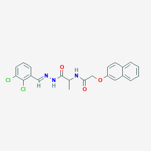 molecular formula C22H19Cl2N3O3 B328606 N-{2-[2-(2,3-dichlorobenzylidene)hydrazino]-1-methyl-2-oxoethyl}-2-(2-naphthyloxy)acetamide 