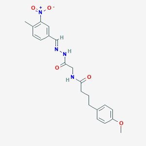 molecular formula C21H24N4O5 B328609 N-[2-(2-{3-nitro-4-methylbenzylidene}hydrazino)-2-oxoethyl]-4-(4-methoxyphenyl)butanamide 