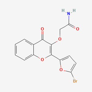 molecular formula C15H10BrNO5 B3286110 2-((2-(5-溴呋喃-2-基)-4-氧代-4H-色烯-3-基)氧基)乙酰胺 CAS No. 819827-50-4