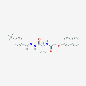 N-[(E)-(4-tert-butylphenyl)methylideneamino]-3-methyl-2-[(2-naphthalen-2-yloxyacetyl)amino]butanamide