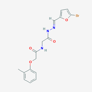 N-(2-{2-[(5-bromo-2-furyl)methylene]hydrazino}-2-oxoethyl)-2-(2-methylphenoxy)acetamide
