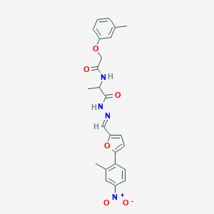 N-(2-{2-[(5-{4-nitro-2-methylphenyl}-2-furyl)methylene]hydrazino}-1-methyl-2-oxoethyl)-2-(3-methylphenoxy)acetamide