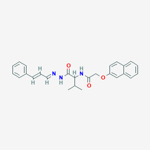 molecular formula C26H27N3O3 B328622 N-(2-methyl-1-{[2-(3-phenyl-2-propenylidene)hydrazino]carbonyl}propyl)-2-(2-naphthyloxy)acetamide 