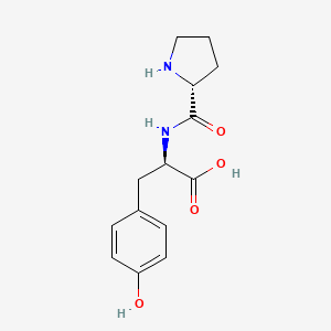 molecular formula C14H18N2O4 B3286223 D-Tyrosine, D-prolyl- CAS No. 821776-09-4