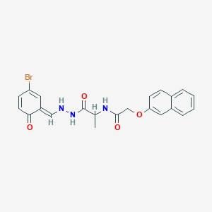 molecular formula C22H20BrN3O4 B328624 N-[1-[2-[(E)-(3-bromo-6-oxocyclohexa-2,4-dien-1-ylidene)methyl]hydrazinyl]-1-oxopropan-2-yl]-2-naphthalen-2-yloxyacetamide 