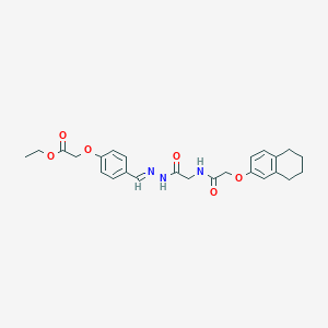 ethyl (4-{(E)-[2-({[(5,6,7,8-tetrahydronaphthalen-2-yloxy)acetyl]amino}acetyl)hydrazinylidene]methyl}phenoxy)acetate (non-preferred name)