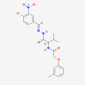 molecular formula C21H23BrN4O5 B328626 N-{1-[(2-{4-bromo-3-nitrobenzylidene}hydrazino)carbonyl]-2-methylpropyl}-2-(3-methylphenoxy)acetamide 