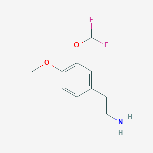 molecular formula C10H13F2NO2 B3286282 2-[3-(二氟甲氧基)-4-甲氧基苯基]乙胺 CAS No. 823234-69-1