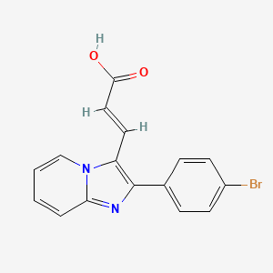 molecular formula C16H11BrN2O2 B3286339 3-[2-(4-Bromophenyl)imidazo[1,2-a]pyridin-3-yl]acrylic acid CAS No. 824413-88-9