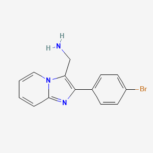 molecular formula C14H12BrN3 B3286342 (2-(4-Bromophenyl)imidazo[1,2-a]pyridin-3-yl)methanamine CAS No. 824413-92-5
