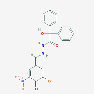 N'-[(Z)-(3-bromo-5-nitro-4-oxocyclohexa-2,5-dien-1-ylidene)methyl]-2-hydroxy-2,2-diphenylacetohydrazide